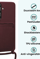 Forterra Forterra Samsung Galaxy S26 Hoesje Pashouder met Koord Met 2x Screenprotector - Aubergine