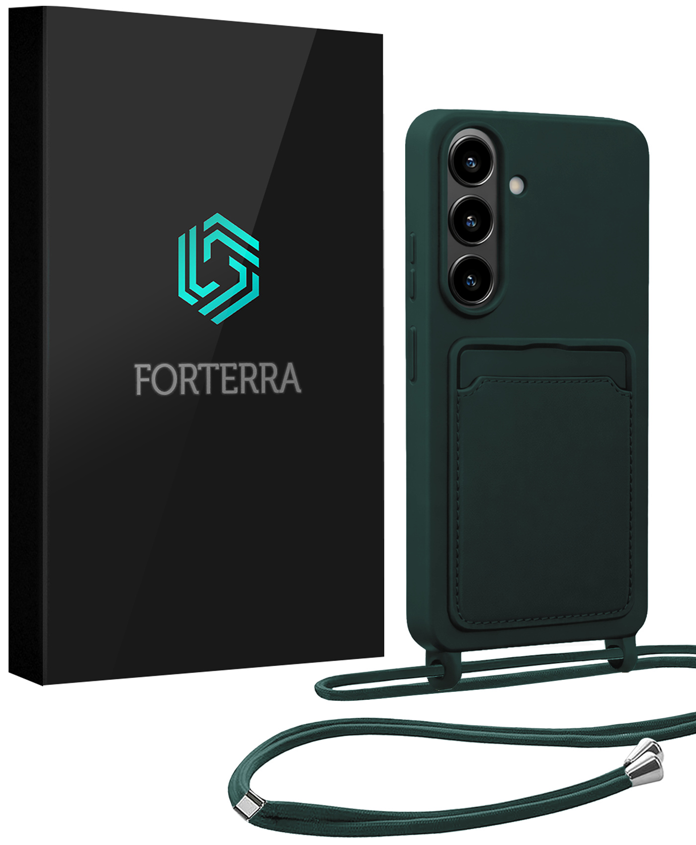 Forterra Forterra Samsung Galaxy S26 Hoesje Pashouder met Koord - Donkergroen