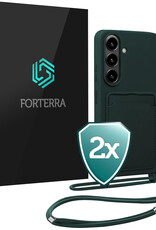 Forterra Forterra Samsung Galaxy S26 Hoesje Pashouder met Koord - Donkergroen - 2 PACK