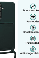 Forterra Forterra Samsung Galaxy S26 Hoesje Pashouder met Koord Met Screenprotector - Donkergroen