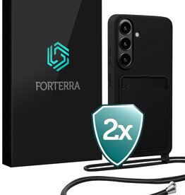 Forterra Forterra Samsung Galaxy S26 Hoesje Pashouder met Koord - Zwart - 2 PACK