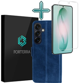 Forterra Forterra Samsung Galaxy S26 Hoesje Bookcase Met Screenprotector - Donkerblauw