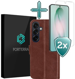 Forterra Forterra Samsung Galaxy S26 Hoesje Bookcase Met 2x Screenprotector - Bruin