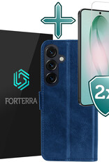 Forterra Forterra Samsung Galaxy S26 Hoesje Bookcase Met 2x Screenprotector - Donkerblauw
