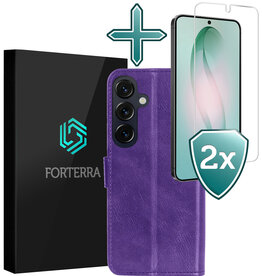 Forterra Forterra Samsung Galaxy S26 Hoesje Bookcase Met 2x Screenprotector - Paars