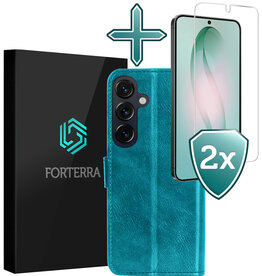 Forterra Forterra Samsung Galaxy S26 Hoesje Bookcase Met 2x Screenprotector - Turquoise