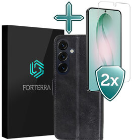 Forterra Forterra Samsung Galaxy S26 Hoesje Bookcase Met 2x Screenprotector - Zwart