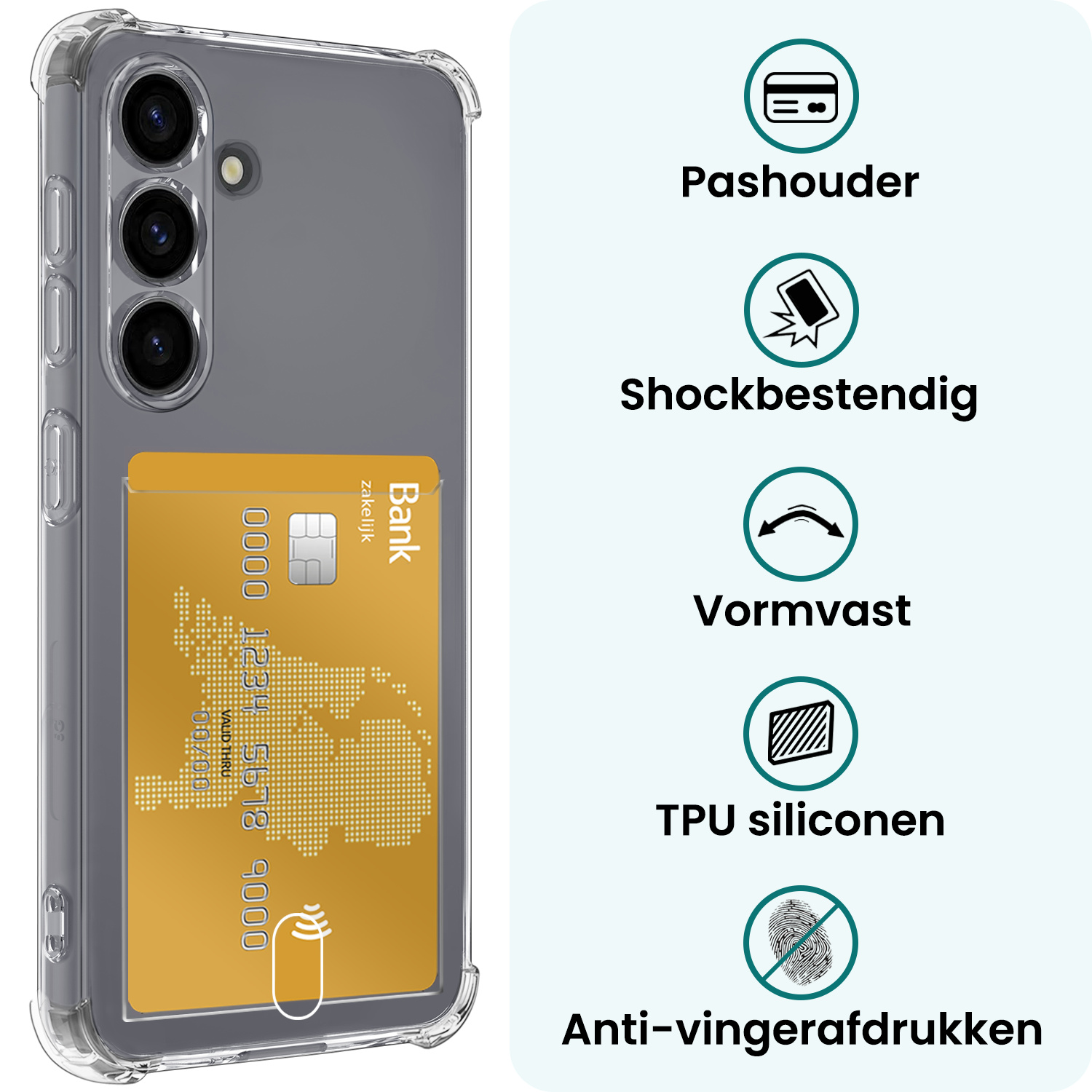 Forterra Forterra Samsung Galaxy S26 Plus Hoesje Pashouder Met Screenprotector