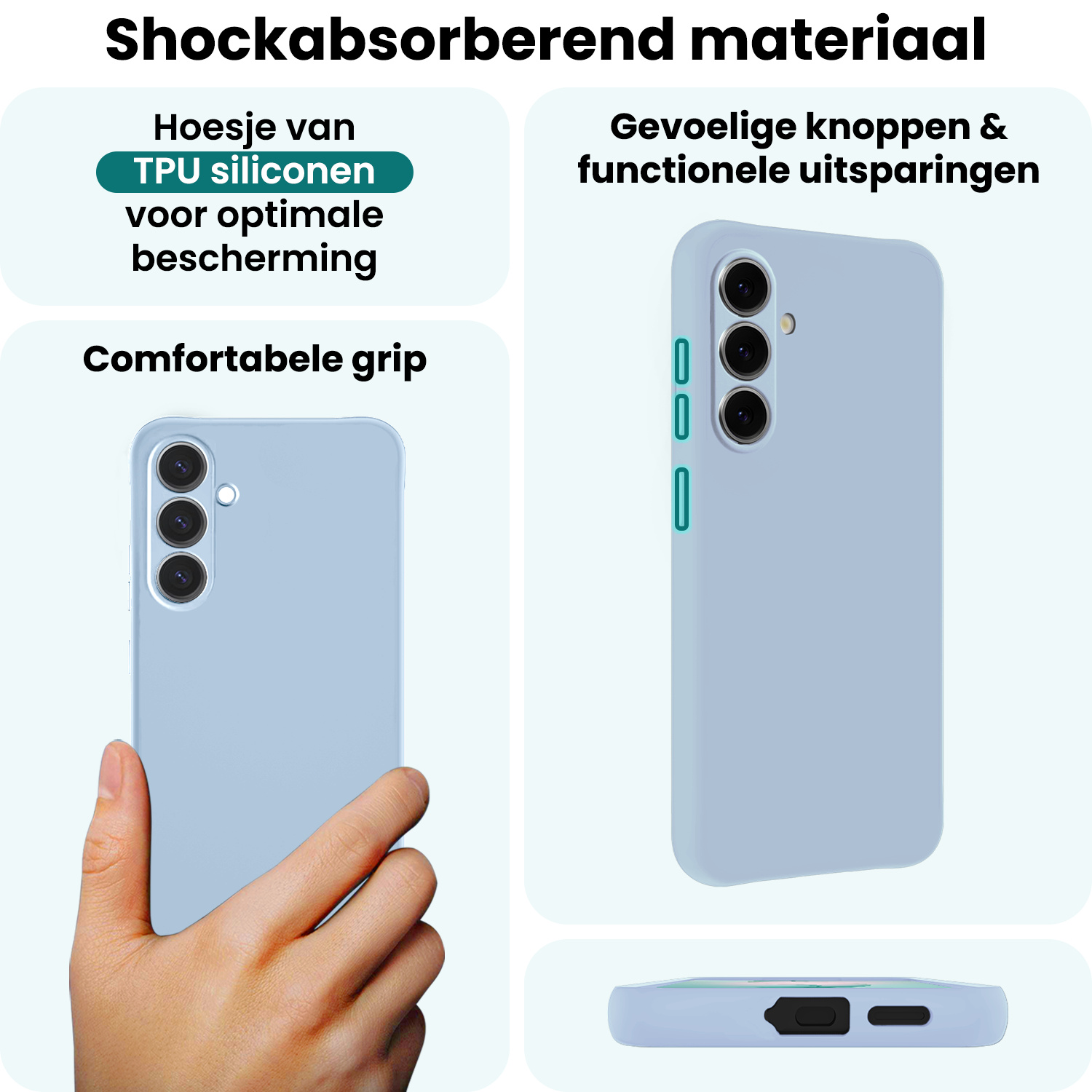 Forterra Forterra Samsung Galaxy S26 Plus Hoesje Siliconen - Lichtblauw