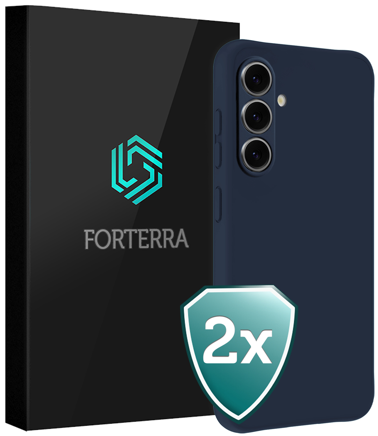 Forterra Forterra Samsung Galaxy S26 Plus Hoesje Siliconen - Donkerblauw - 2 PACK