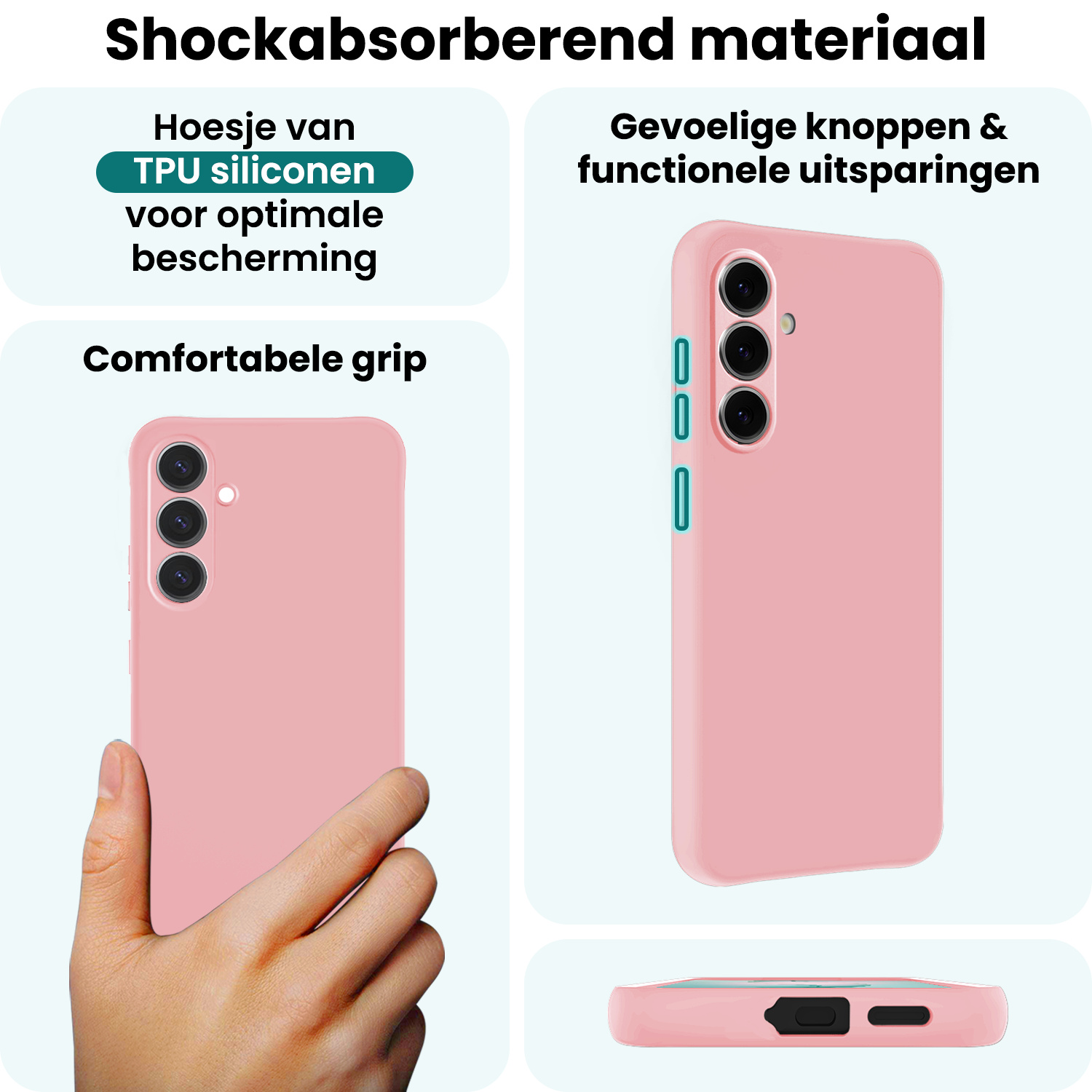 Forterra Forterra Samsung Galaxy S26 Plus Hoesje Siliconen - Lichtroze - 2 PACK