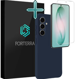 Forterra Forterra Samsung Galaxy S26 Plus Hoesje Siliconen Met Screenprotector - Donkerblauw