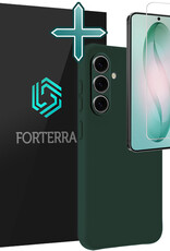 Forterra Forterra Samsung Galaxy S26 Plus Hoesje Siliconen Met Screenprotector - Donkergroen