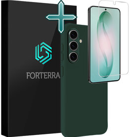Forterra Forterra Samsung Galaxy S26 Plus Hoesje Siliconen Met Screenprotector - Donkergroen