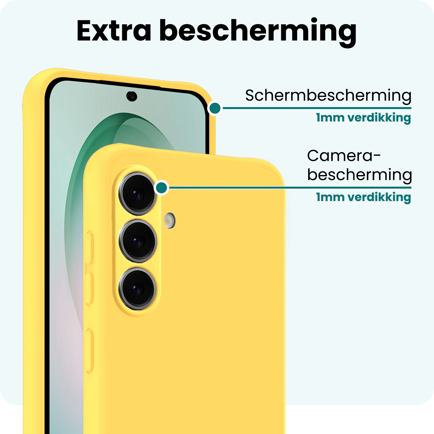 Forterra Forterra Samsung Galaxy S26 Plus Hoesje Siliconen Met Screenprotector - Geel