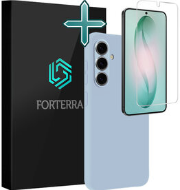 Forterra Forterra Samsung Galaxy S26 Plus Hoesje Siliconen Met Screenprotector - Lichtblauw