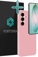Forterra Forterra Samsung Galaxy S26 Plus Hoesje Siliconen Met Screenprotector - Lichtroze