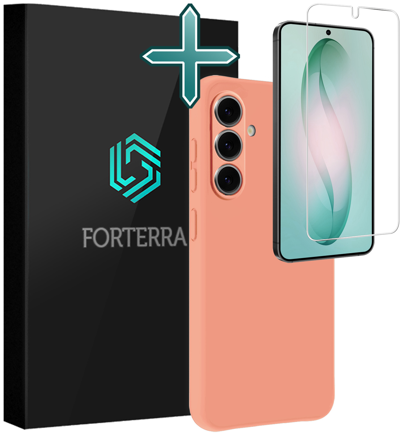 Forterra Forterra Samsung Galaxy S26 Plus Hoesje Siliconen Met Screenprotector - Perzik