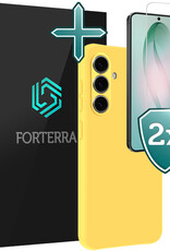 Forterra Forterra Samsung Galaxy S26 Plus Hoesje Siliconen Met 2x Screenprotector - Geel