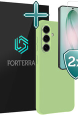 Forterra Forterra Samsung Galaxy S26 Plus Hoesje Siliconen Met 2x Screenprotector - Groen