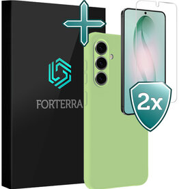 Forterra Forterra Samsung Galaxy S26 Plus Hoesje Siliconen Met 2x Screenprotector - Groen
