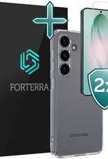 Forterra Forterra Samsung Galaxy S26 Plus Hoesje Siliconen Met 2x Screenprotector - Transparant