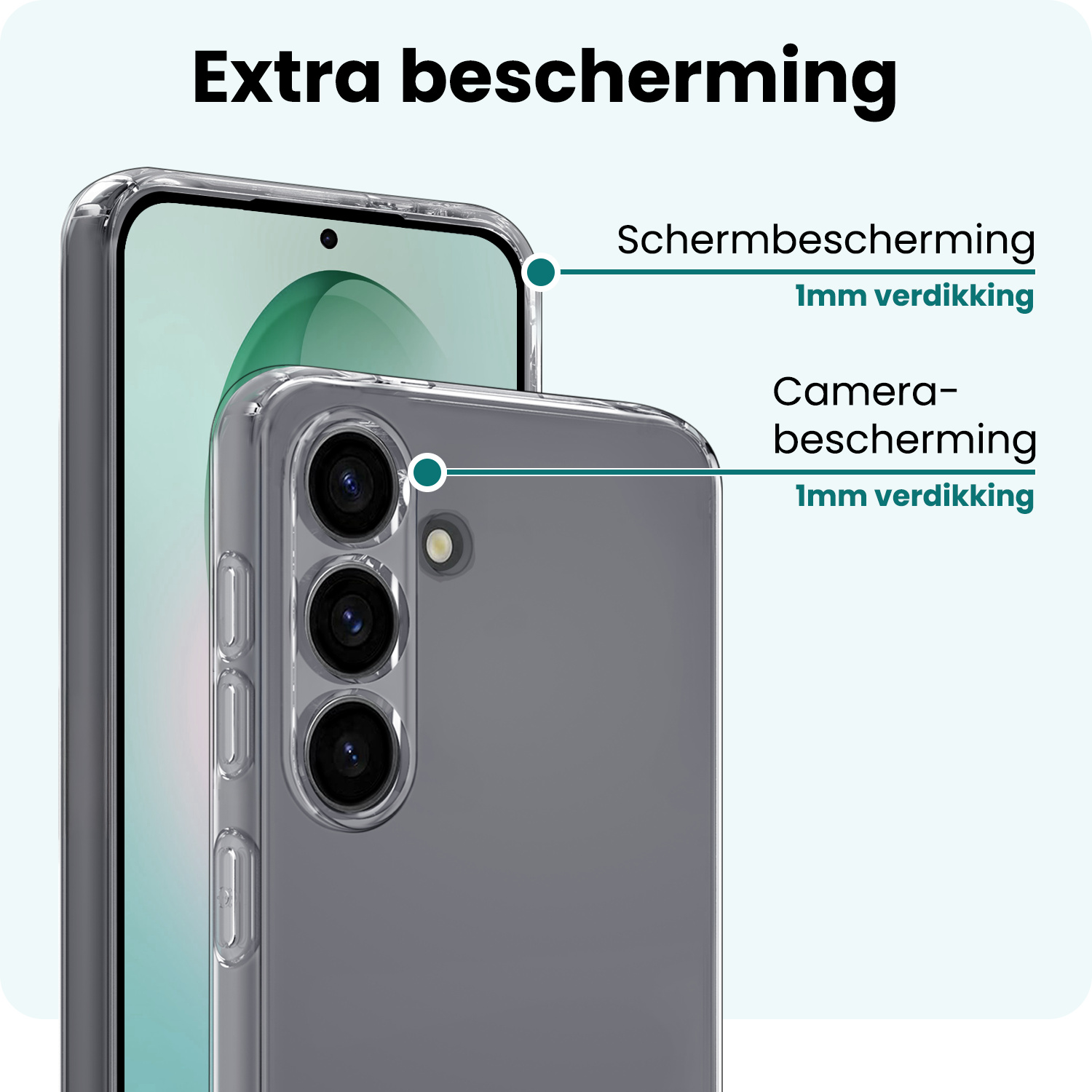 Forterra Forterra Samsung Galaxy S26 Plus Hoesje Siliconen Met 2x Screenprotector - Transparant