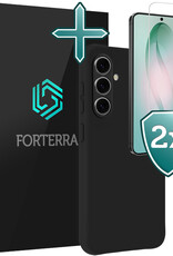 Forterra Forterra Samsung Galaxy S26 Plus Hoesje Siliconen Met 2x Screenprotector - Zwart