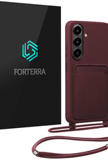 Forterra Forterra Samsung Galaxy S26 Plus Hoesje Pashouder met Koord - Aubergine