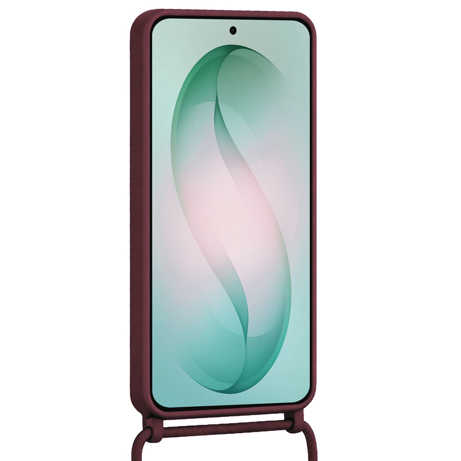 Forterra Forterra Samsung Galaxy S26 Plus Hoesje Pashouder met Koord Met 2x Screenprotector - Aubergine