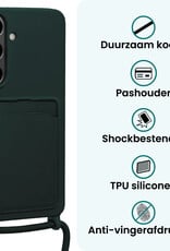 Forterra Forterra Samsung Galaxy S26 Plus Hoesje Pashouder met Koord Met Screenprotector - Donkergroen