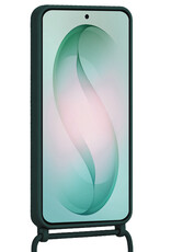 Forterra Forterra Samsung Galaxy S26 Plus Hoesje Pashouder met Koord Met Screenprotector - Donkergroen