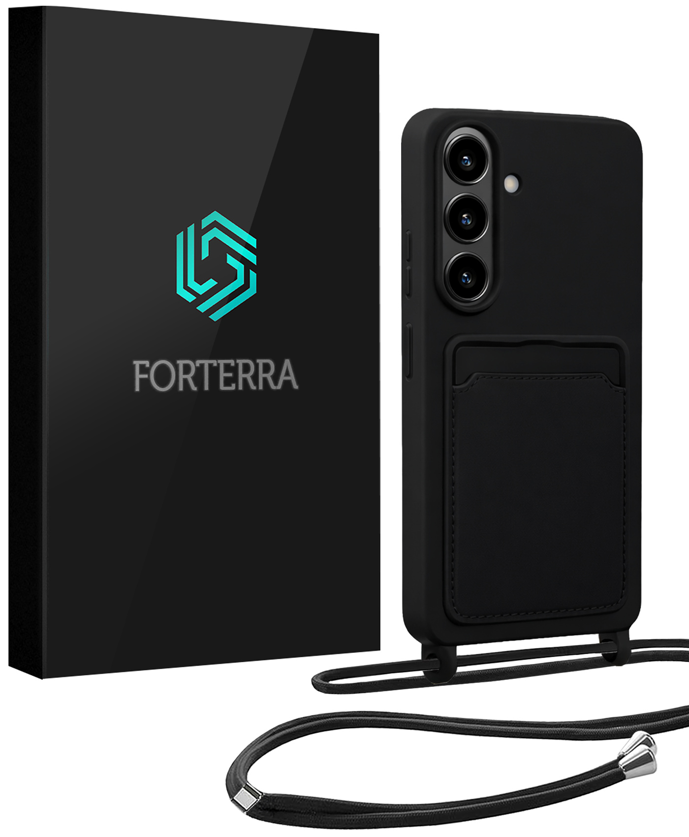 Forterra Forterra Samsung Galaxy S26 Plus Hoesje Pashouder met Koord - Zwart