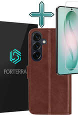 Forterra Forterra Samsung Galaxy S26 Plus Hoesje Bookcase Met Screenprotector - Bruin