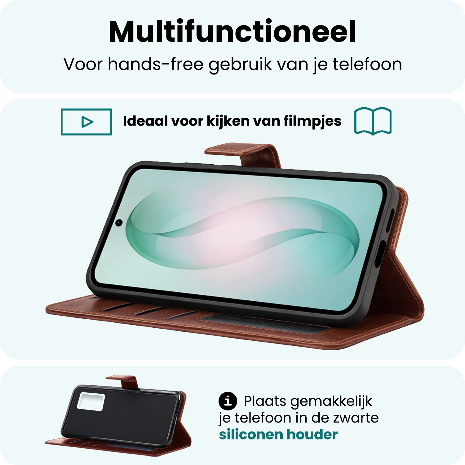 Forterra Forterra Samsung Galaxy S26 Plus Hoesje Bookcase Met Screenprotector - Bruin