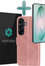 Forterra Forterra Samsung Galaxy S26 Plus Hoesje Bookcase Met Screenprotector - Rose Goud