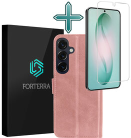 Forterra Forterra Samsung Galaxy S26 Plus Hoesje Bookcase Met Screenprotector - Rose Goud