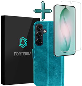 Forterra Forterra Samsung Galaxy S26 Plus Hoesje Bookcase Met Screenprotector - Turquoise