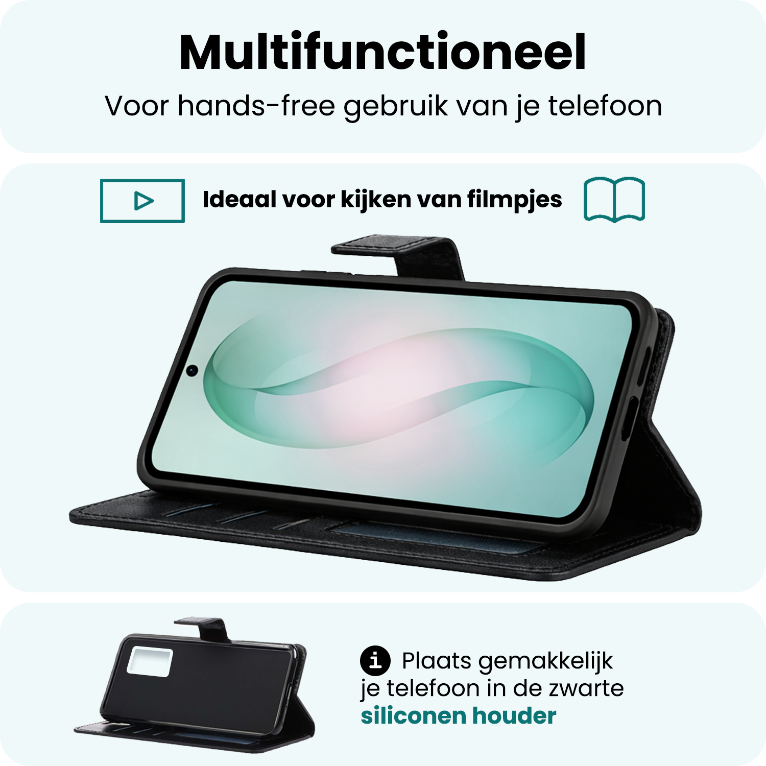 Forterra Forterra Samsung Galaxy S26 Plus Hoesje Bookcase Met Screenprotector - Zwart