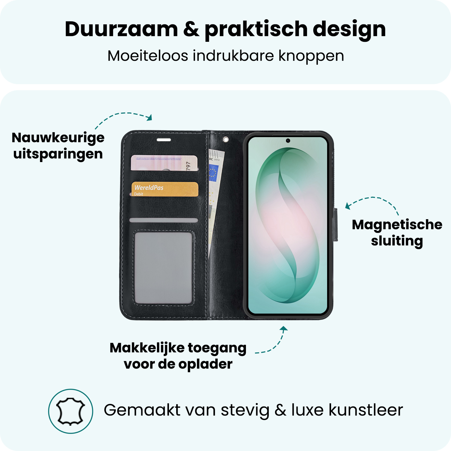 Forterra Forterra Samsung Galaxy S26 Plus Hoesje Bookcase Met Screenprotector - Zwart