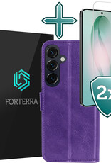 Forterra Forterra Samsung Galaxy S26 Plus Hoesje Bookcase Met 2x Screenprotector - Paars