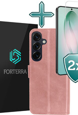 Forterra Forterra Samsung Galaxy S26 Plus Hoesje Bookcase Met 2x Screenprotector - Rose Goud