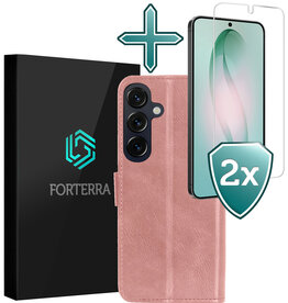 Forterra Forterra Samsung Galaxy S26 Plus Hoesje Bookcase Met 2x Screenprotector - Rose Goud