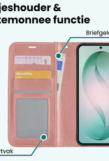 Forterra Forterra Samsung Galaxy S26 Plus Hoesje Bookcase Met 2x Screenprotector - Rose Goud