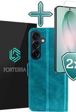 Forterra Forterra Samsung Galaxy S26 Plus Hoesje Bookcase Met 2x Screenprotector - Turquoise
