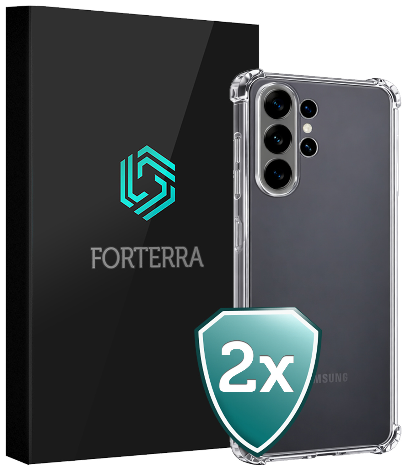 Forterra Forterra Samsung Galaxy S26 Ultra Hoesje Shockproof - Transparant - 2 PACK