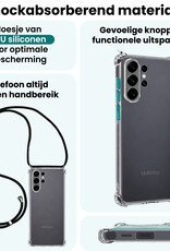 Forterra Forterra Samsung Galaxy S26 Ultra Hoesje Transparant Shockproof Met Zwart Koord
