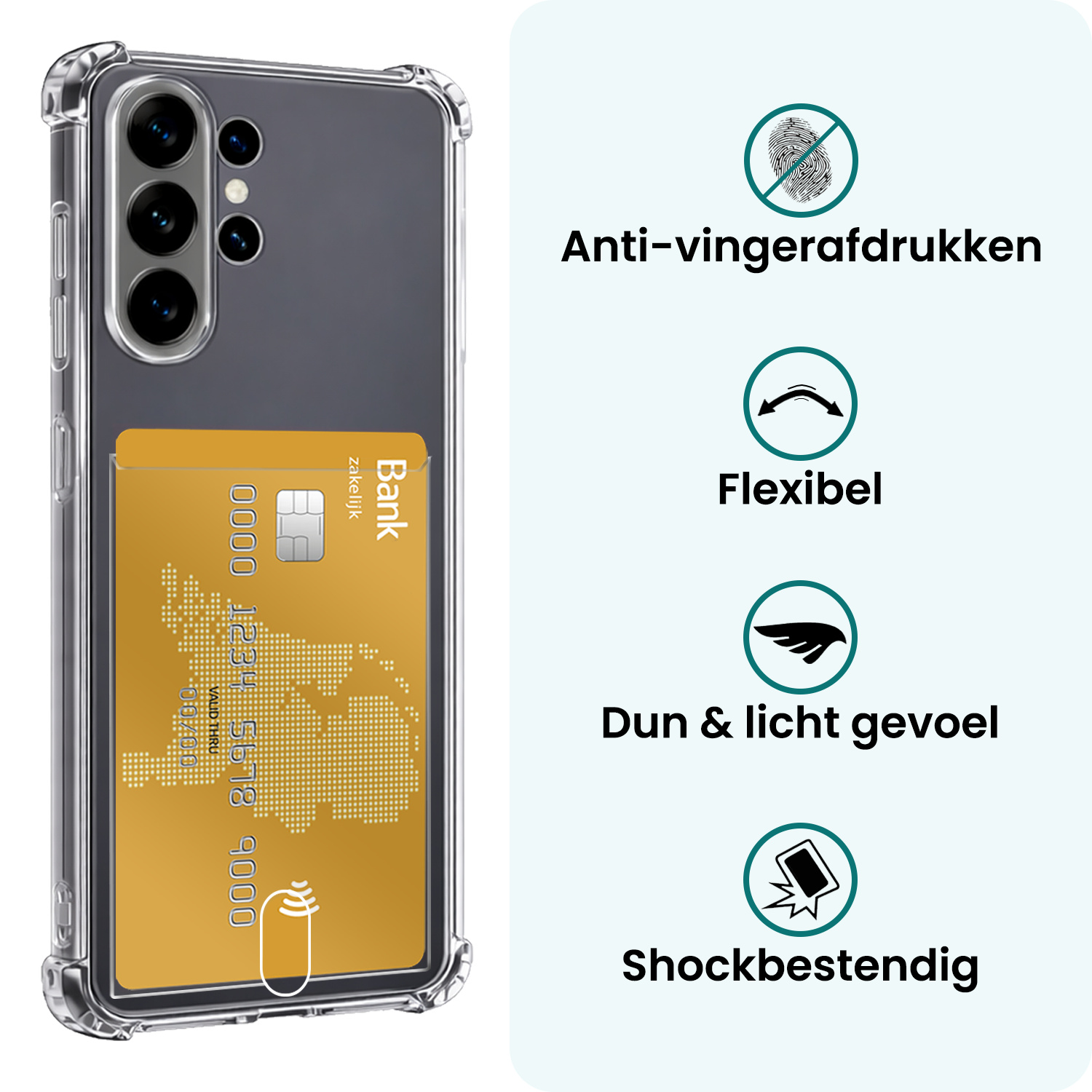 Forterra Forterra Samsung Galaxy S26 Ultra Hoesje Pashouder Met Screenprotector