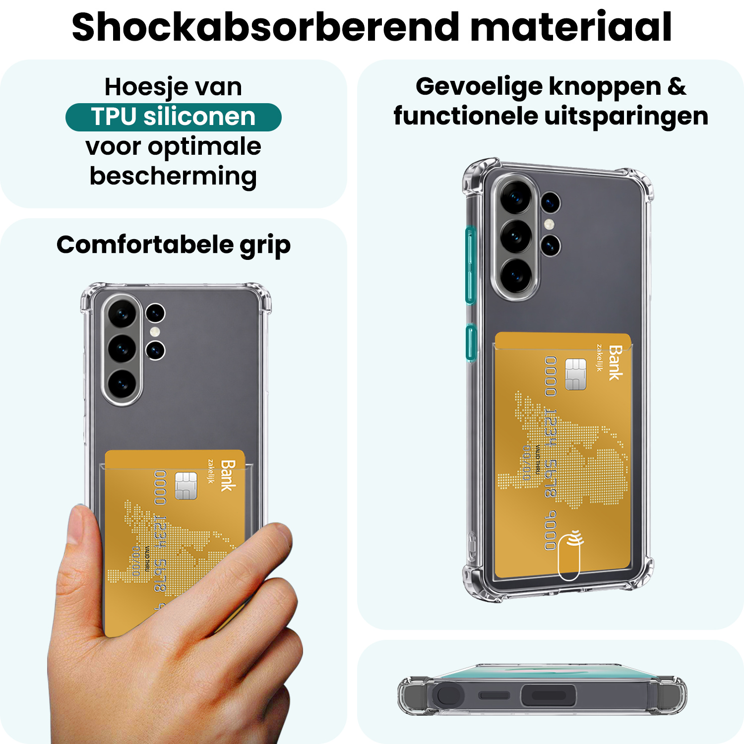 Forterra Forterra Samsung Galaxy S26 Ultra Hoesje Pashouder Met 2x Screenprotector