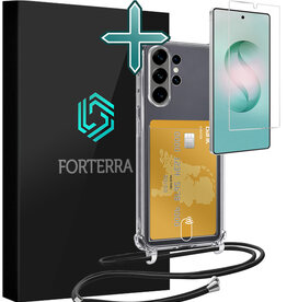 Forterra Forterra Samsung Galaxy S26 Ultra Hoesje Pashouder met Koord Met Screenprotector